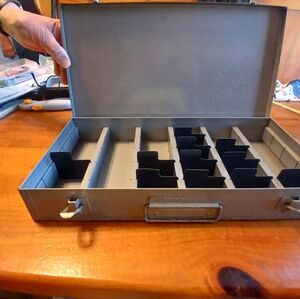 Vintage Brumberger 35mm Slide Metal Box Tray Case Holder with Divider Inserts